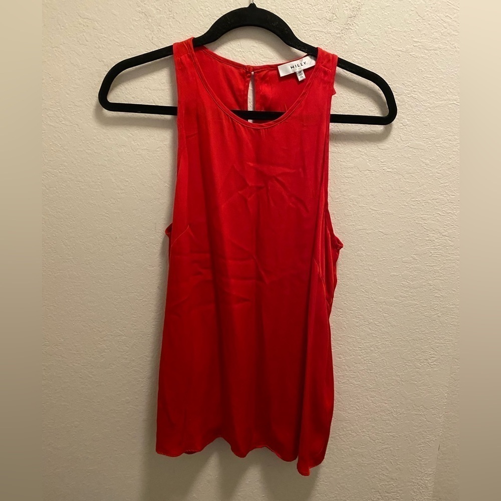 Milly Sleeveless Silk Blend Blouse Size 10